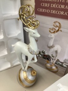 lot 15 image: Holiday Deer on Ornament, Set of 2. New in open box.