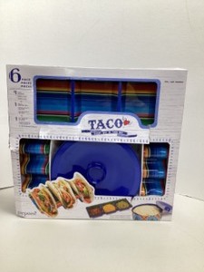 lot 53 image: Prepara 6 Piece Taco Preparation Set Taco Holders Tortilla Warmer Sectional Tray
