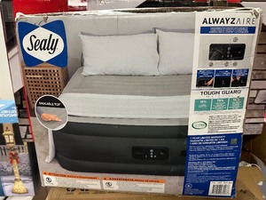 lot 95 image: Sealy AlwayzAire Tough Guard Air Mattress, Queen w built in air pump - Customer Return Untested