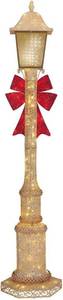 lot 6 image: 7ft (2.1m) Christmas Street Lamp and Bow with 150 LED Lights - Open Box Customer Return Untested