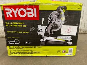 RYOBI 14 Amp Corded 10 in. Compound Miter Saw with LED Cutline Indicator customer return see pictures