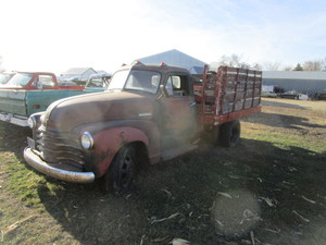 lot 9 image: Chevy 1 Ton Stake Bed Truck