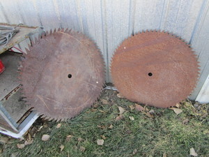 lot 11 image: (2) Vintage Sawmill Buzz Saw Blades