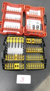 lot 3 image: Dewalt and Milwaukee bit sets