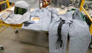 lot 44 image: electrical arc flash suit, helmet and gloves