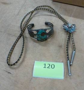 lot 120 image: vintage bolero and turquoise bracelet