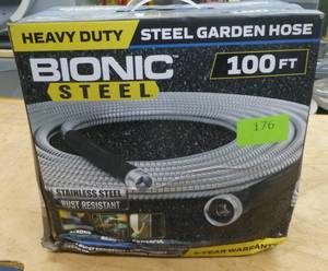 lot 176 image: New flexible steel garden hose