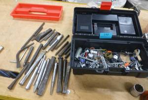 lot 190 image: Toolbox full of punches and other tools