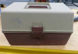 lot 197 image: fishing tackle box full of lures etc