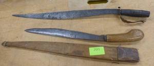 lot 203 image: vintage swords and wood sheath