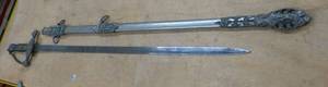 lot 262 image: Antique ceremonial sword from the Fraternal Knights of Pythias Mason Brothers