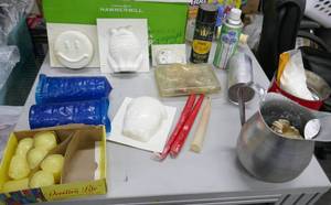 lot 270 image: Candle making molds and supplies