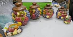 lot 271 image: Set of flour sugar etc canisters