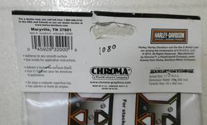 lot 295 image: 10 Harley Davidson stickers