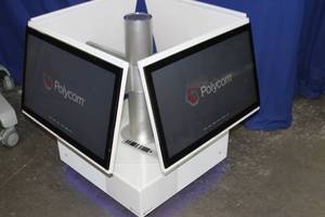 lot 10 image: Polycom RealPresence Real Presence Centro 360-Degree Quad Monitor  Display Collaboration Video Conference System
