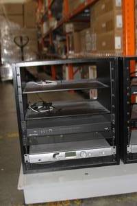 lot 87 image: Middle Atlantic RKBRK Series Black Laminate Equipment Rack with Miscellaneous Pro Audio  Video Equipment & Accessories