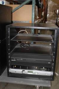 lot 89 image: Middle Atlantic RKBRK Series Black Laminate Equipment Rack with Miscellaneous Pro Audio  Video Equipment & Accessories