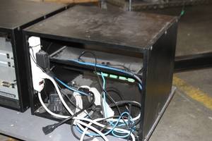 lot 90 image: Middle Atlantic RKBRK Series Black Laminate Equipment Rack with Miscellaneous Pro Audio  Video Equipment & Accessories