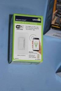 lot 96 image: Lot of New Miscellaneous BlueBOLT & Leviton Bluetooth WiFi Wireless App Controlled Fixture Light Control Dimmer Accessories