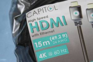 lot 123 image: Lot of 2 - NEW - 15 Meter (50) and 10 Meter (32) 4K High Speed HDMI Cables with Ethernet
