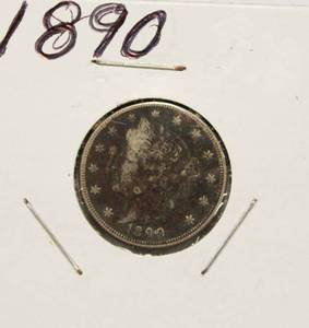 1890 Liberty Head V- Back Nickel