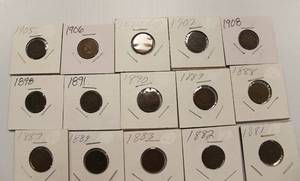 20 Indian Head Pennies, 1880 - 1908