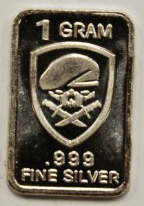 One Gram Bar Of .999 Fine Silver