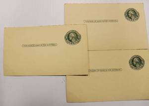 One Cent Washington United States Postal Cards 1911  To 1915 Unused Lot Of 3 Reply Cards Good Condition
