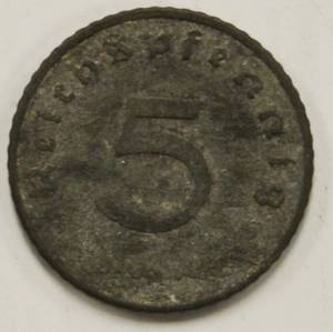 1940 German 5 Pfennig Rare Zink Collectable Vintage Coin
