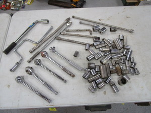 lot 84 image: 12 Drive Sockets, Ratchets, Extensions, Breaker Bars