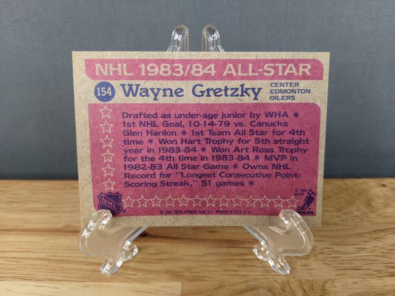 Wayne Gretzky 1984 Topps NHL All Star Hockey Card Edmonton Oilers V