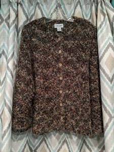 Stylish Button Down Alfred Dunner Sweater Womens Size 14 P