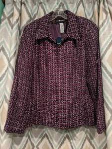 New Sag Harbor Purple & Black BlazerJacket Womens Size 16 P
