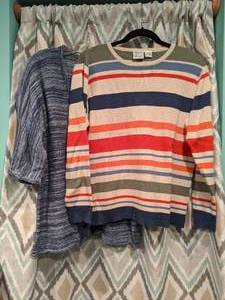 Two Sweaters By Field Gear & JM Collection Womens Size PL & Medium P