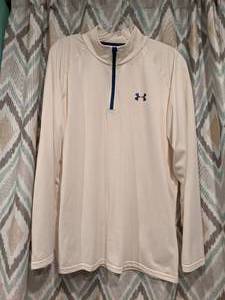 Mens Under Armor Cream Color Long Sleeve Top Size Large P