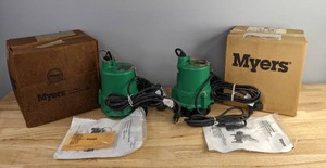 (2) Myers Submersible Effluent Sump & Sewage Pumps M