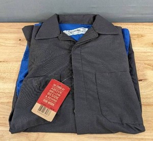 New Redcap Blue and Black Long Sleeve Work Shirt in Mens Medium J