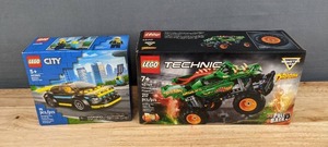 New Lego City Electric Sports Car AND Lego Technic Monster Jam Dragon I