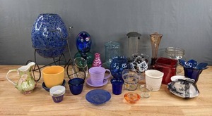 Beautiful Glass Home Decor Items Pitcher, Mosaic Glass, Tea Cup and Saucer, Hummingbird Feeders, Vases and More S