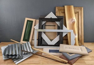 DIY Crafters Lot Empty Frames, Crimped Tin, Wood Pieces and More S