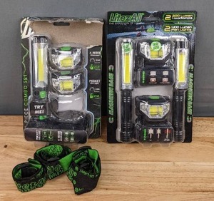 2 New LitezAll LED Two 400 Lumen Pen Lights and Two 200 Lumen Headlamps S