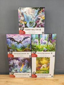 New (4) Jan Patrick Krasny 300 Piece Puzzles and (1) Garry Walton 300 Piece Puzzle   F
