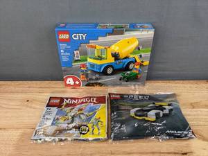Brand New Legos - LEGO City Great Vehicles Cement Mixer, NINJAGO Ice Dragon Creatur, Speed Champions McLaren Solus GT I