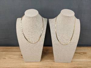 Collection of 2 Necklaces, 14k Gold &amp Sterling Silver Z