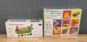 New Kids Magnetic (Food) Learn to Spell and Wooden Sorting Box F