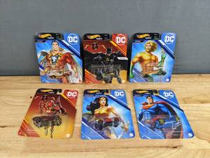Collection of 6 New Mattel DC Comic Hot Wheels Character Cars F
