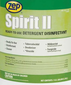 Brand New Case of 4 Zep Spirit II Detergent Disinfectant Germicidal Cleaner J