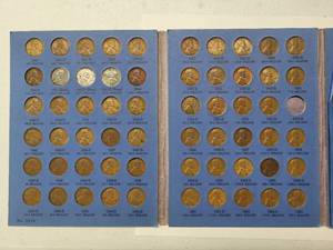 lot 14 image: Lincoln Cent Collection Starting 1941 Number Two     Date Ranges 1941-1974 (89 wheat pennies)   Good - Very Fine