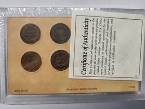 lot 18 image: Coins of the American Frontier - Indian Head - 4 coins    Very Good