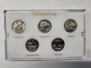 lot 27 image: 2018 America the Beautiful Quarter Collection - 5 coins -Platinum Edition Mint